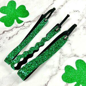 Hipsy Green Mixed 3-Pack Bling Glitter ADJUSTABLE No Slip Headbands